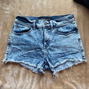 Express Denim Acid Wash Shorts